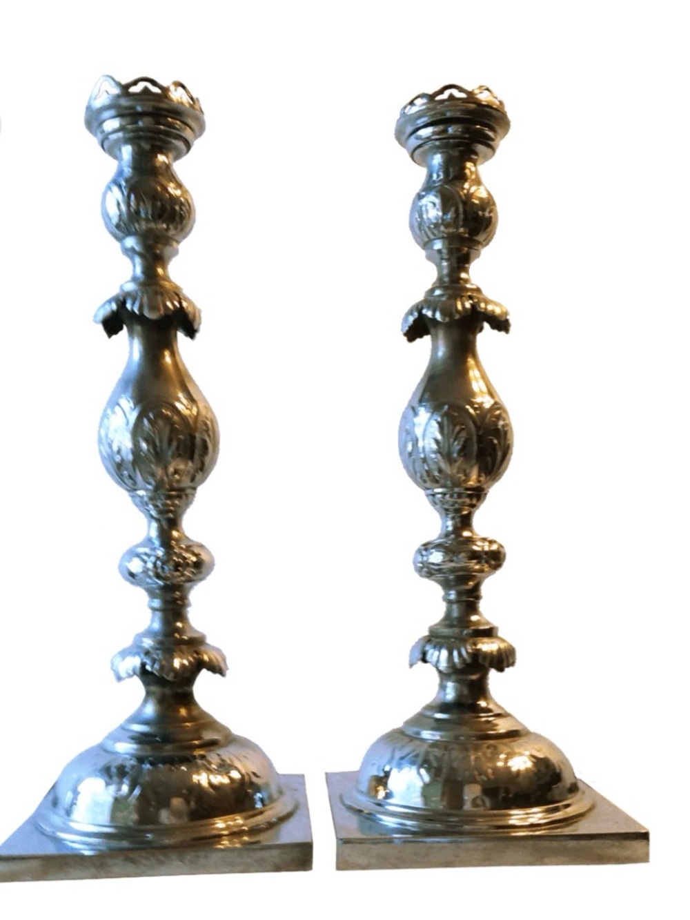 Silver plated vintage candle holders